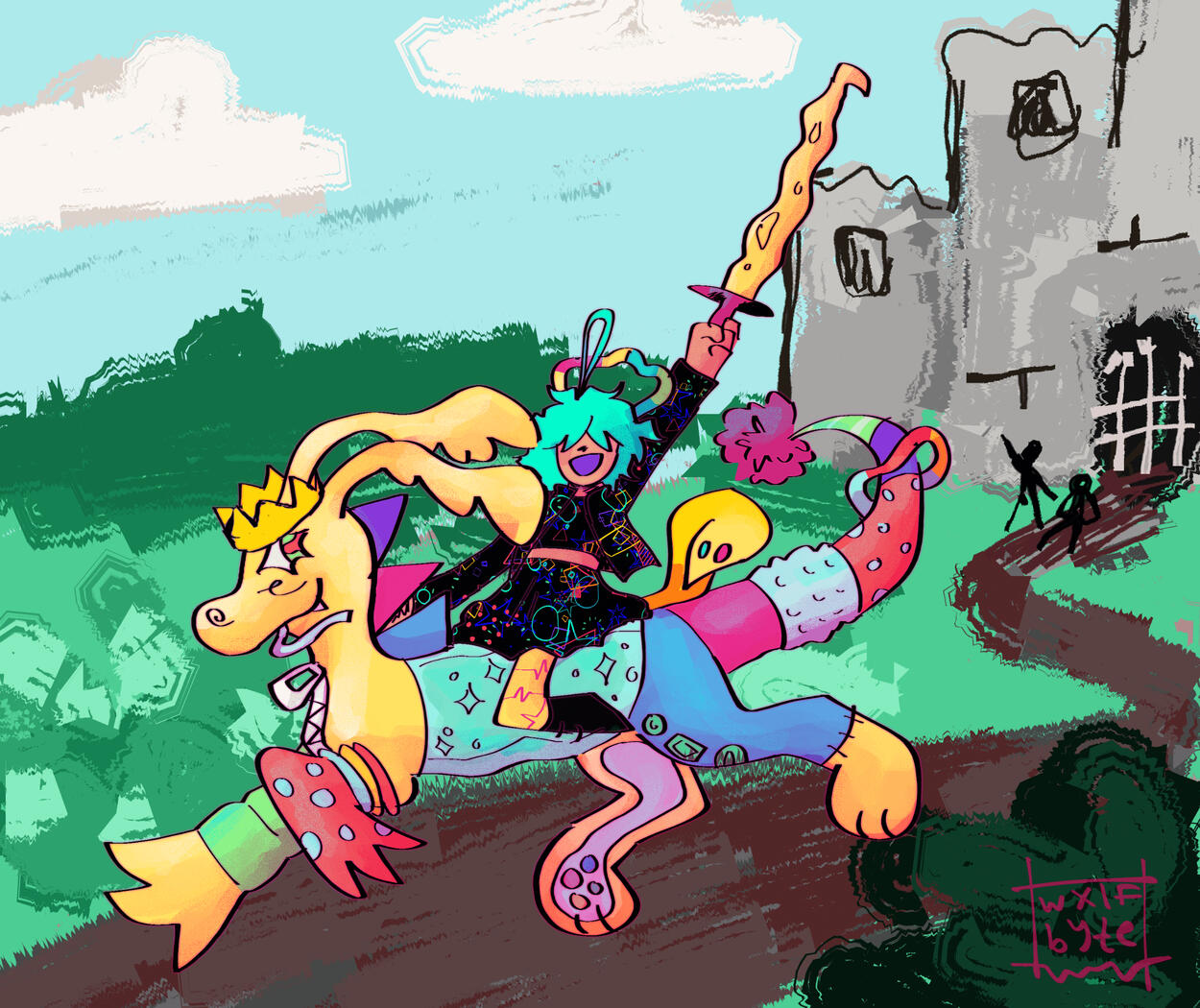 A gift piece for an event called &quot;Art Fight&quot;. Digitally sketched and rendered, featuring a character of mine, and Casiovl1