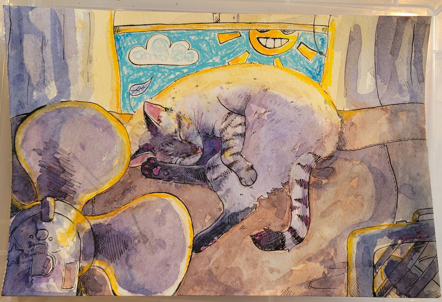 Watercolor and Ink Memorial piece